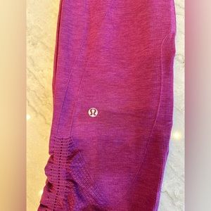 Lululemon “In the Flow Crop II” leggings. Size: 4. Color: pink/purple.